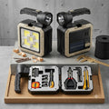 Linterna led solar con kit de herramientas