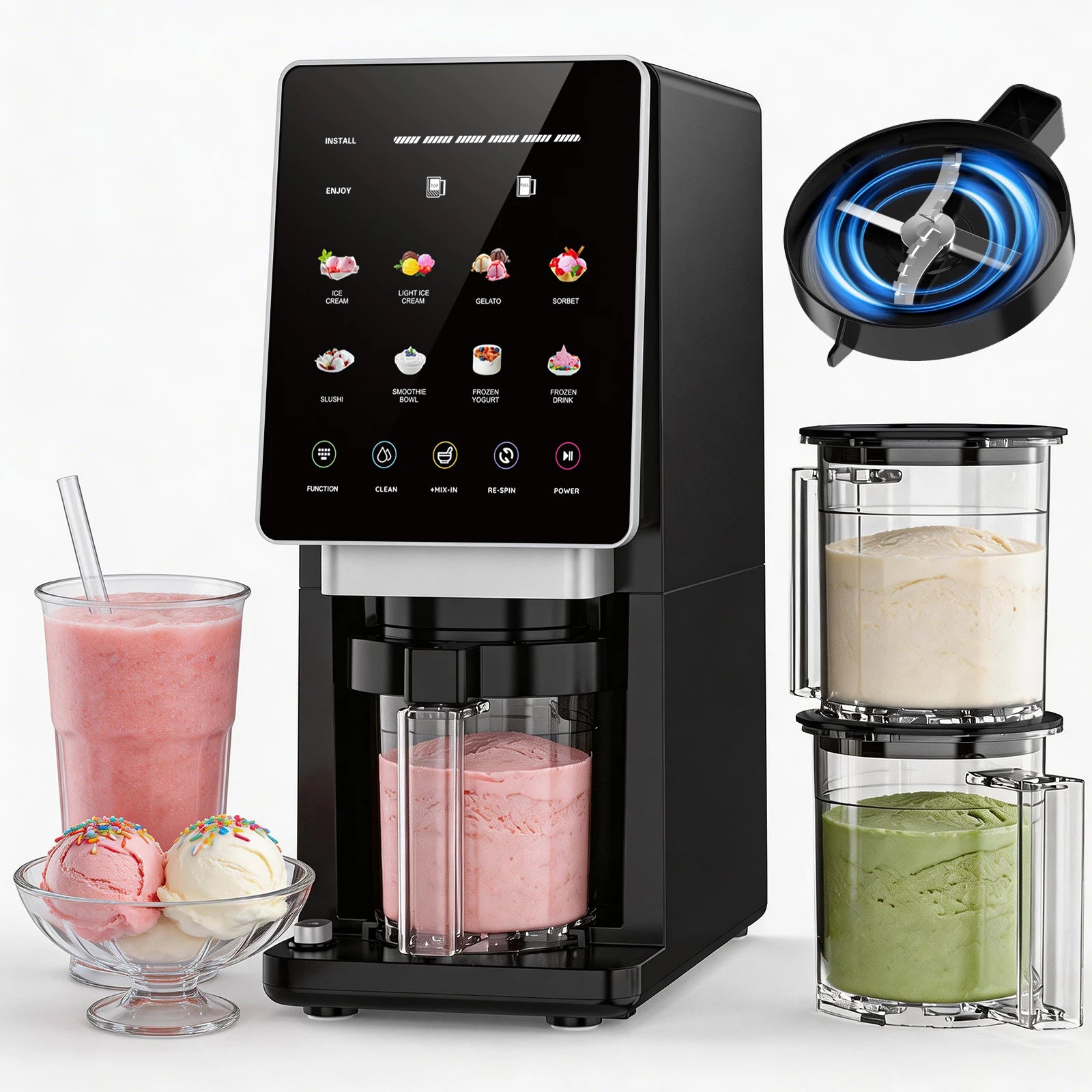Sorveteira Teendow KF-2501U1 com 8 programas predefinidos